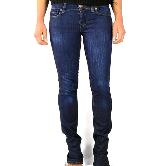 J Brand Low-Rise The Pencil Leg Jeans Size 26x34 PURE Dark Blue - Picture 1 of 5